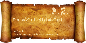 Mocsári Richárd névjegykártya