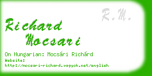 richard mocsari business card